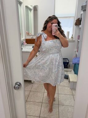 NEW Kathleen Maeve Blue Floral Printed Mini Dress